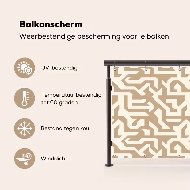 Balkonscherm - Modern - Abstract - Beige — 3