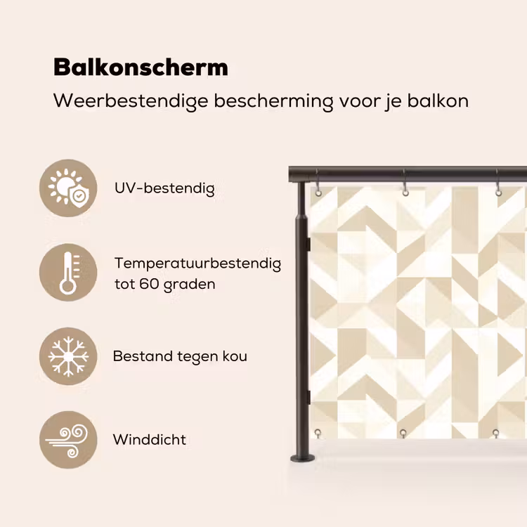 Balkonscherm - Modern - Abstract - Beige — 3