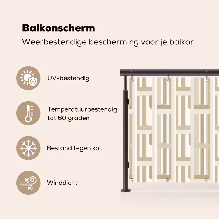 Balkonscherm - Modern - Geometrisch - Beige — 3