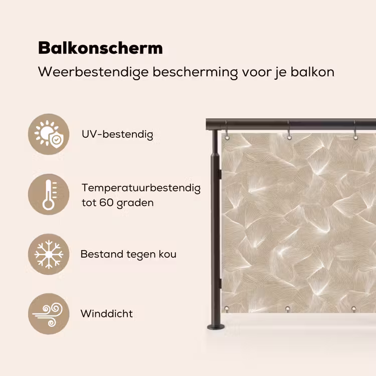Balkonscherm - Organisch - Textuur - Beige — 3