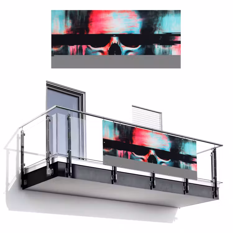 Balkonscherm - Schedels - Glitch - Cyberpunk — 1