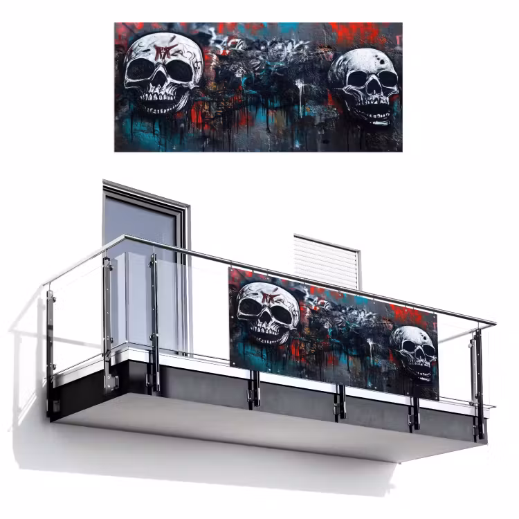 Balkonscherm - Schedels - Graffiti - Abstract — 1