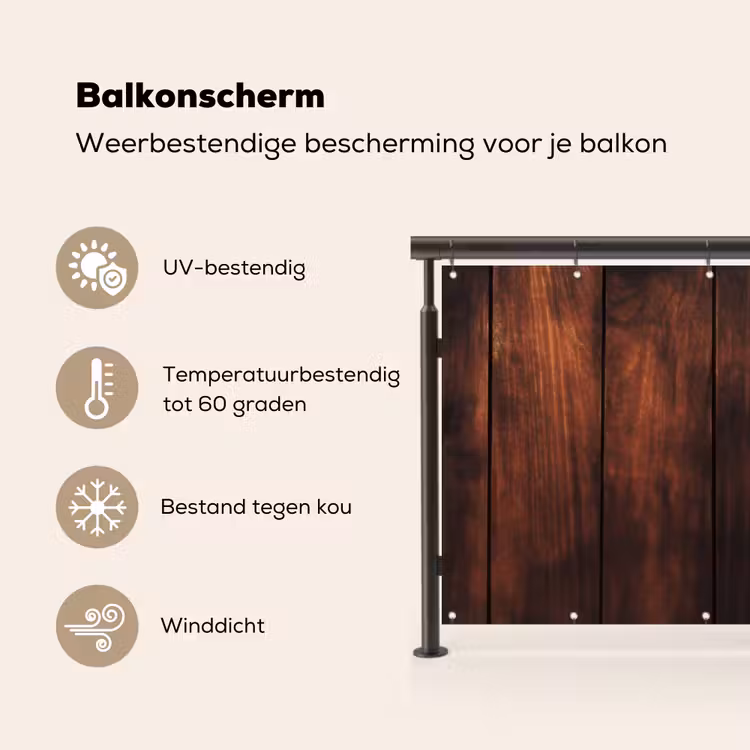 Balkonscherm - Hout - Planken - Vintage - Donkerbruin — 3