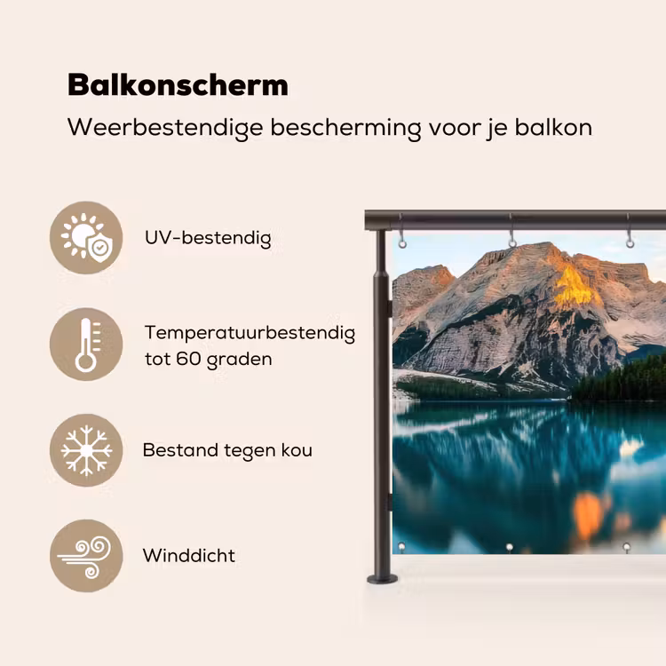 Balkonscherm - Meer - Bergen - Zonsondergang - Boot — 3