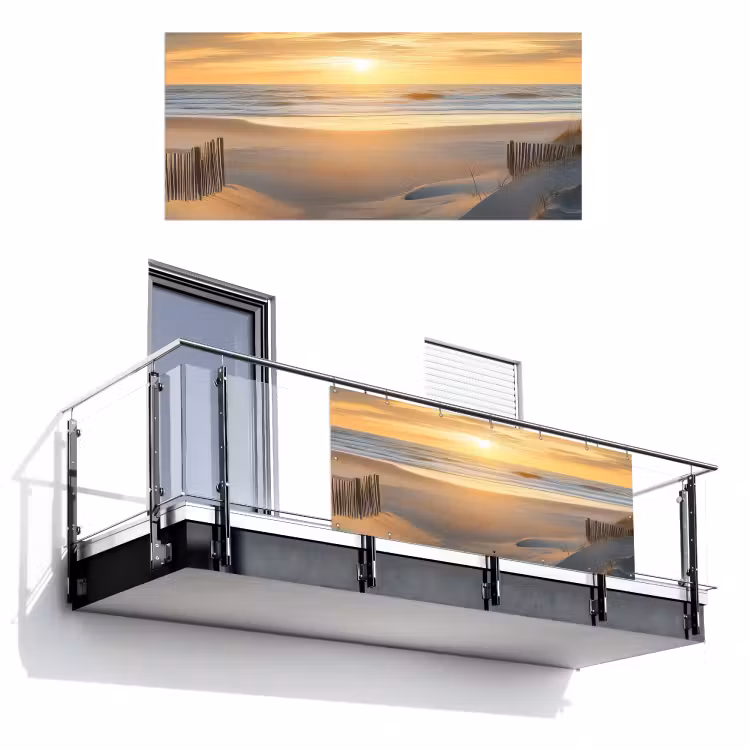 Balkonscherm - Strand - Duinen - Zonsondergang — 1