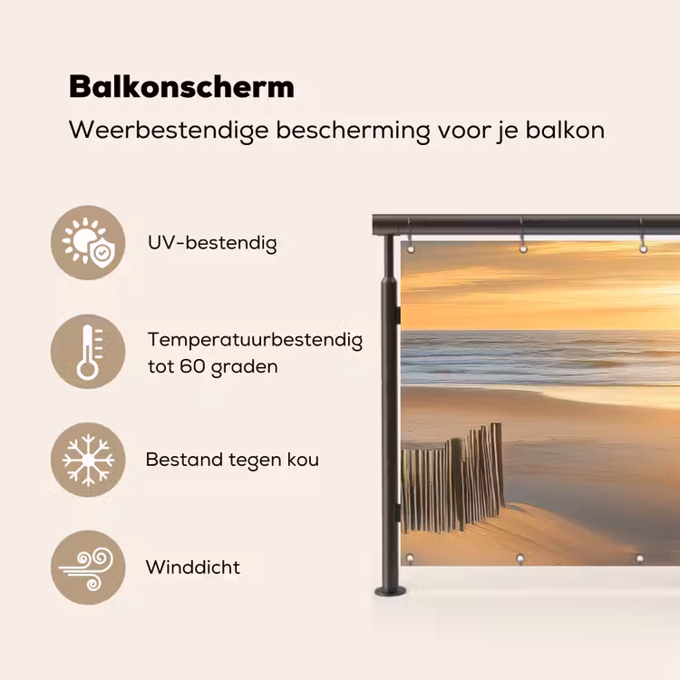 Balkonscherm - Strand - Duinen - Zonsondergang — 3