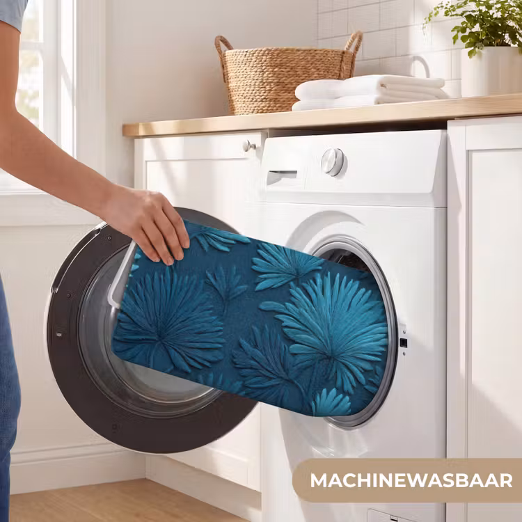 Badmat - Bladeren - Reliëf - Patroon - Oceaanblauw - Modern — 7