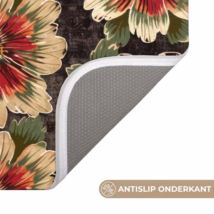 Badmat - Bloemen - Klassiek - Patroon - Rood — 3