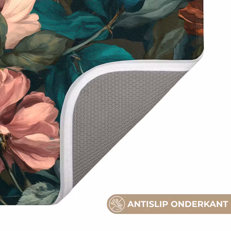 Badmat - Bloemen - Schilderachtig - Patroon - Roze — 3