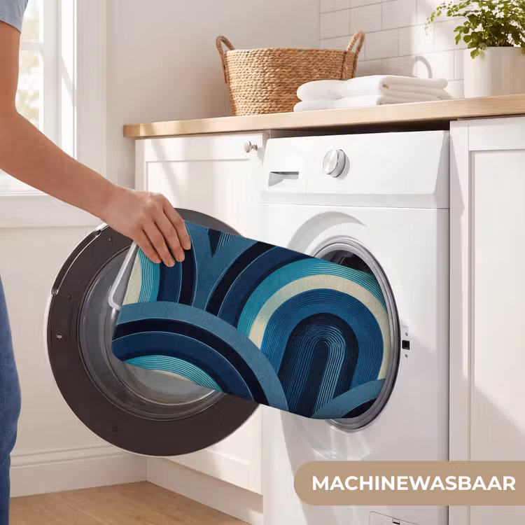 Badmat - Bogen - Geometrisch - Patroon - Blauw - Retro — 7