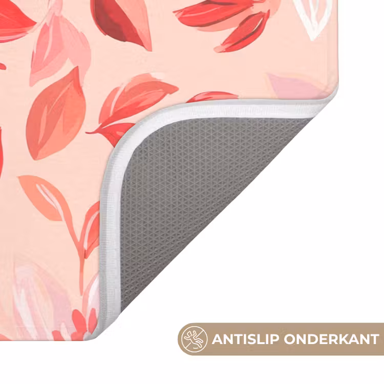 Badmat - Botanisch - Bloemen - Rood — 3