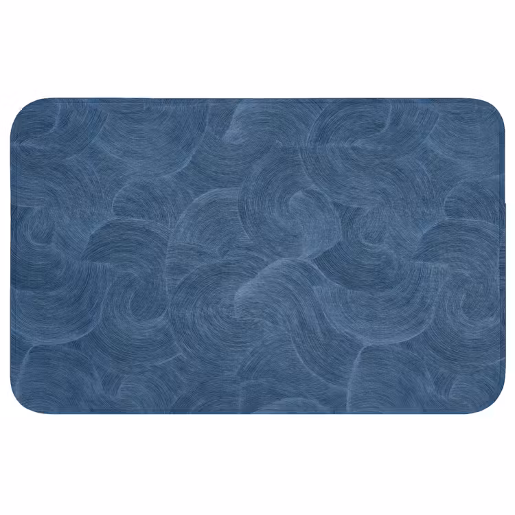 Badmat - Golven - Textuur - Patroon - Blauw — 1