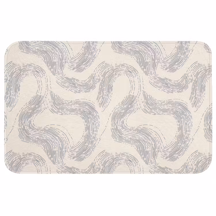 Badmat - Lijnen - Patroon - Beige - Minimalistisch — 1