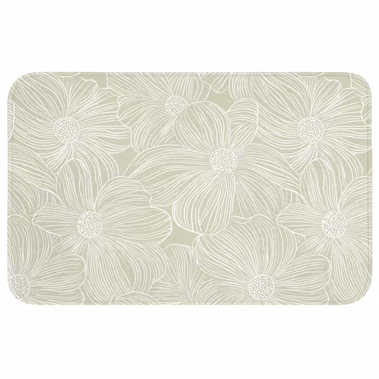 Badmat - Sereen - Bloemen - Groen — 1