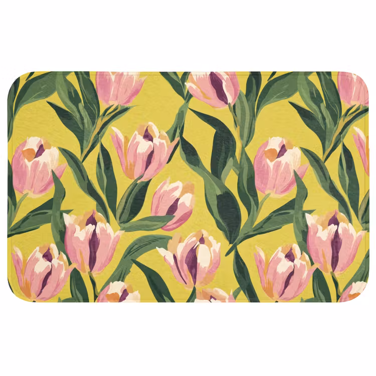 Badmat - Tulpen - Botanisch - Geel — 1