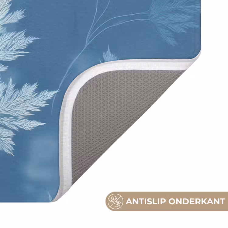 Badmat - Varen - Botanisch - Patroon - Grijsblauw — 3