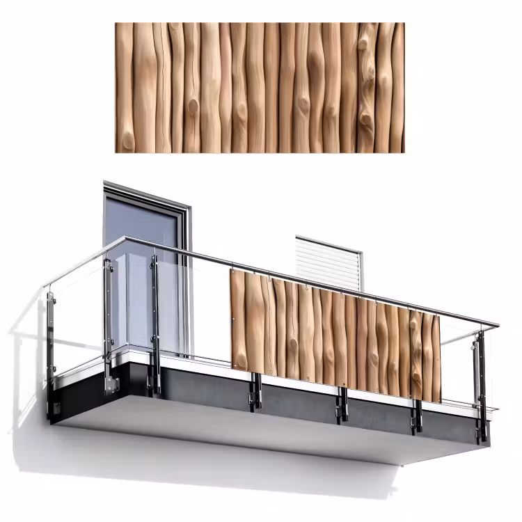 Balkonscherm - Hout - Stam - Lichtbruin — 1