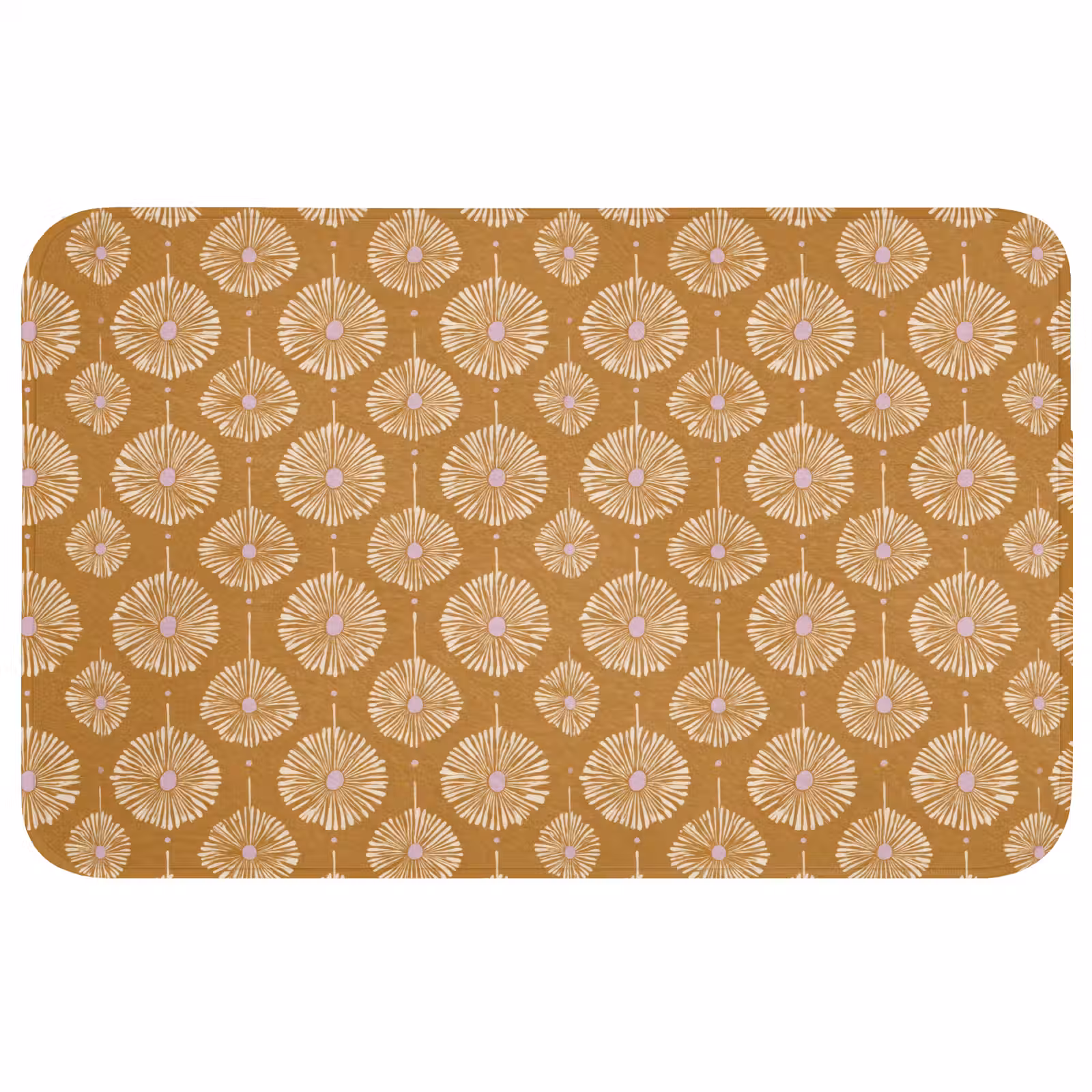 Badmat - Bloemen - Modern - Oker — 1