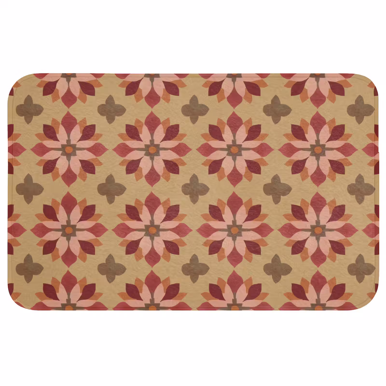Badmat - Bloemen - Retro - Groen — 1