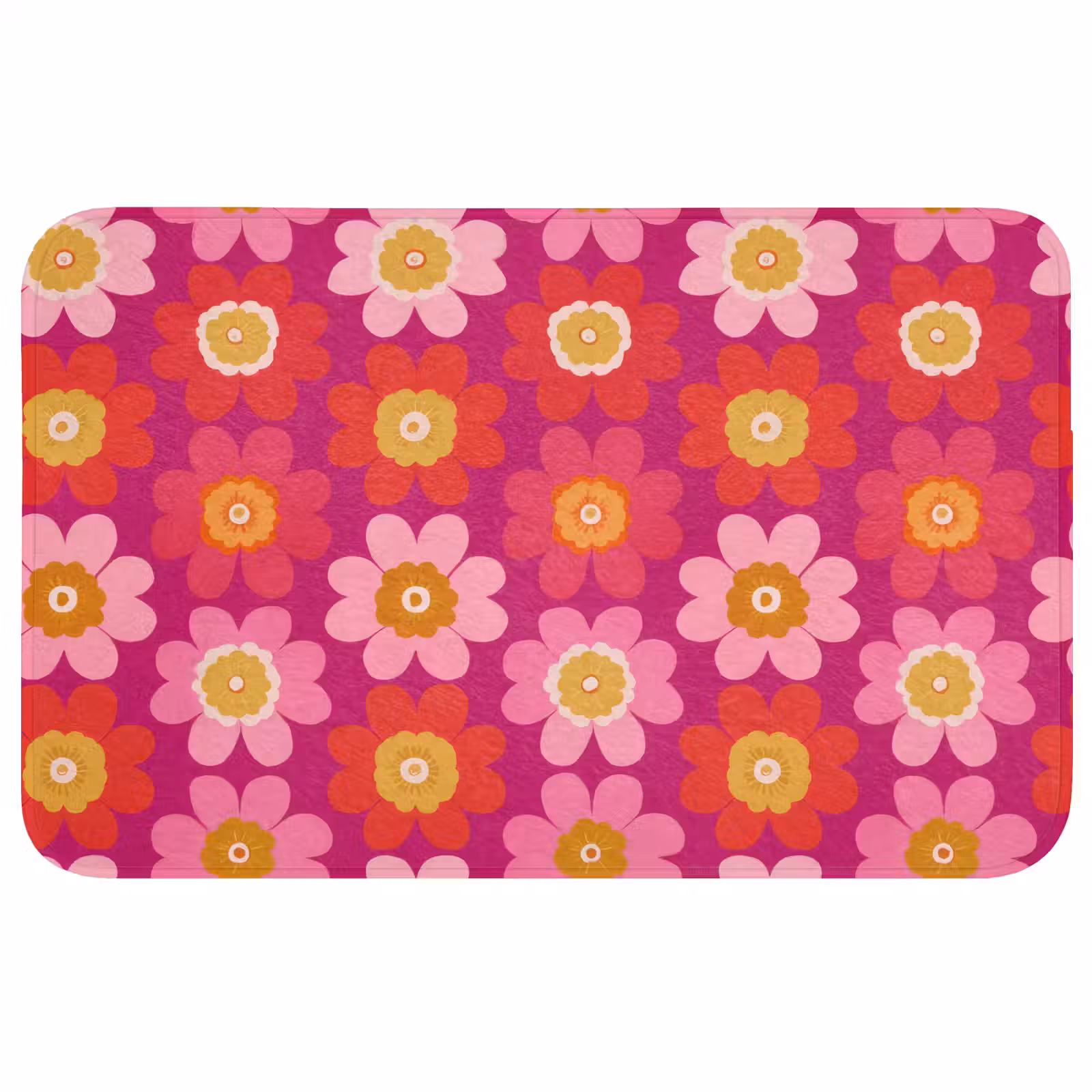 Badmat - Bloemen - Retro - Kleurrijk — 1