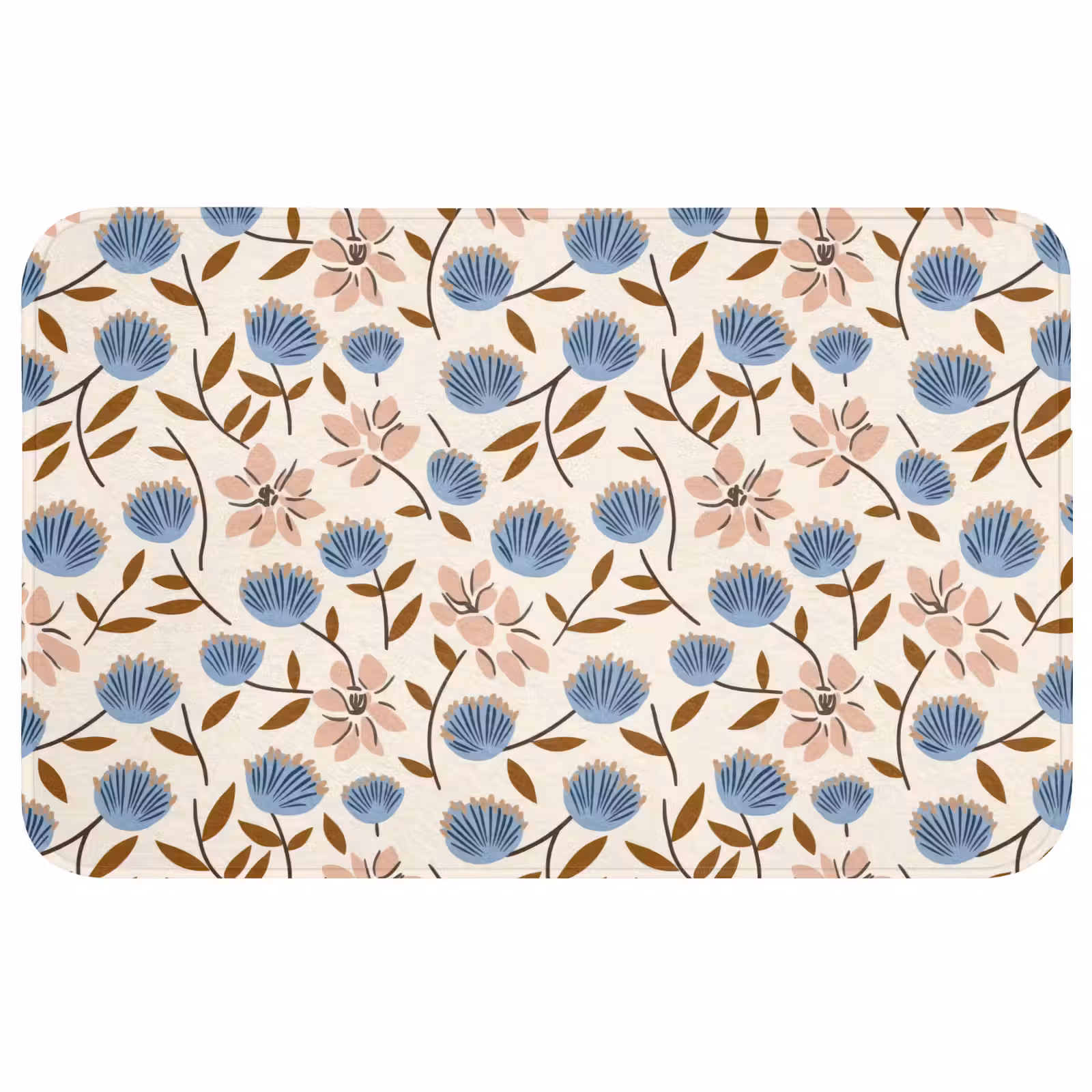 Badmat - Bloemen - Wild - Blauw — 1
