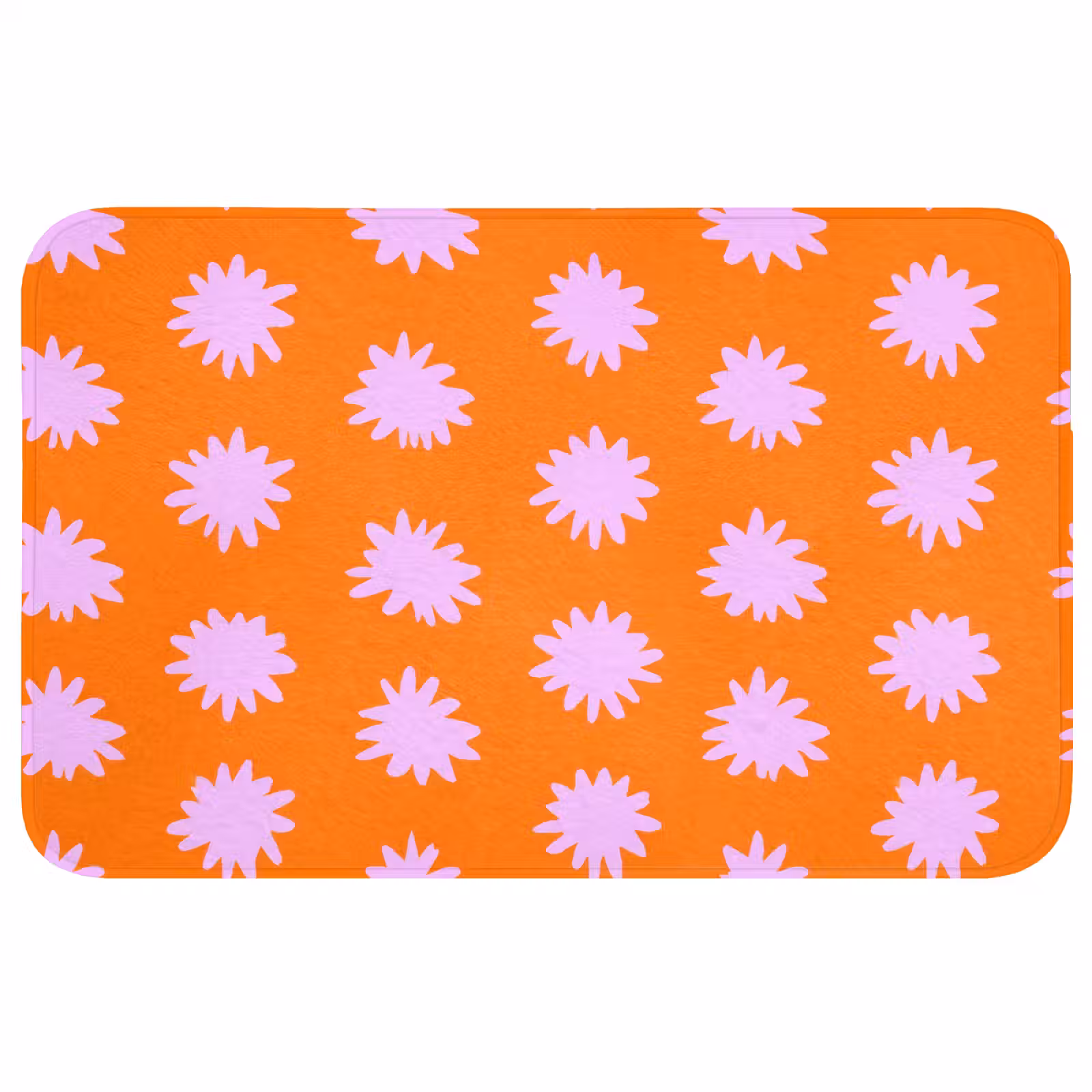 Badmat - Retro - Bloemen - Oranje — 1