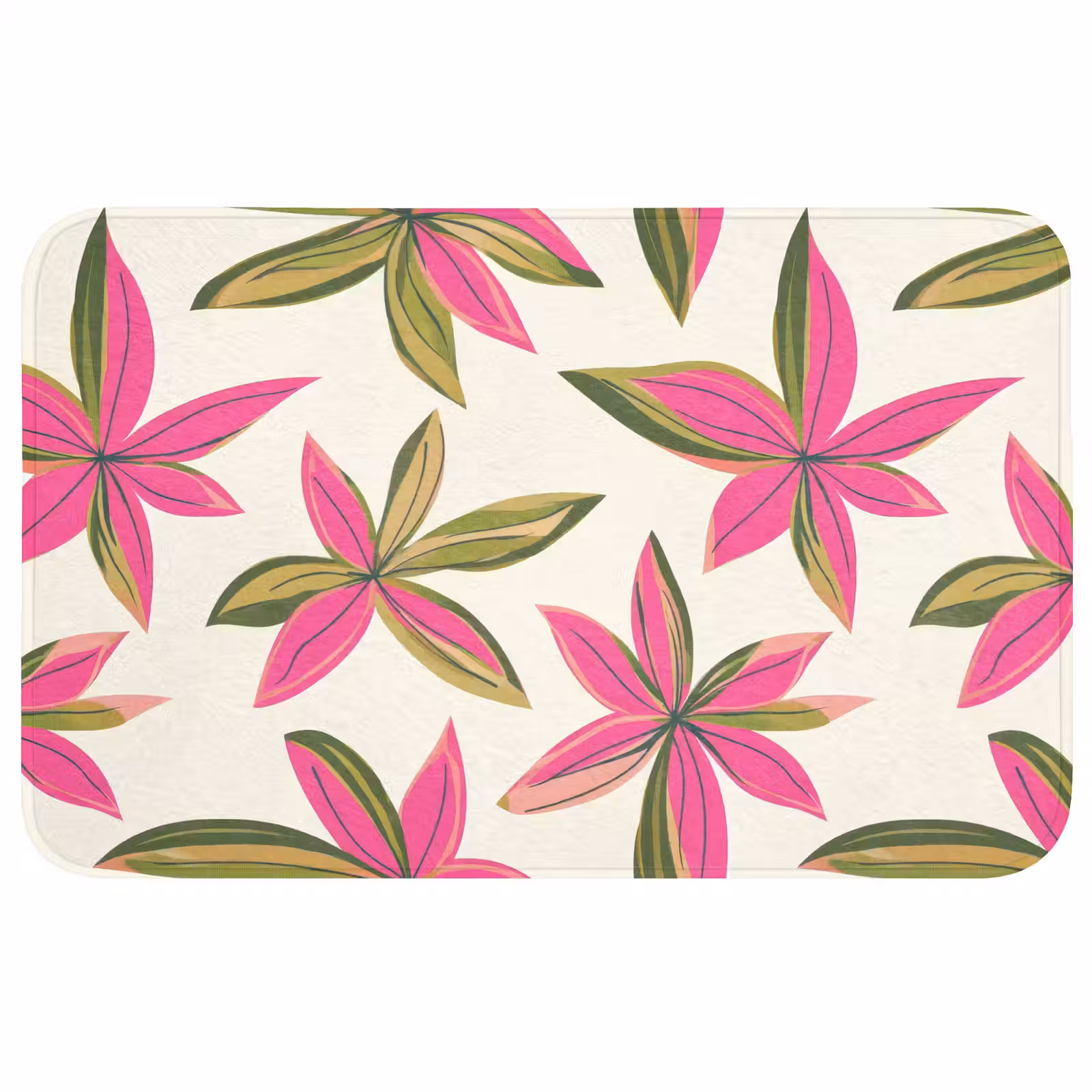 Badmat - Tropisch - Bloem - Roze — 1