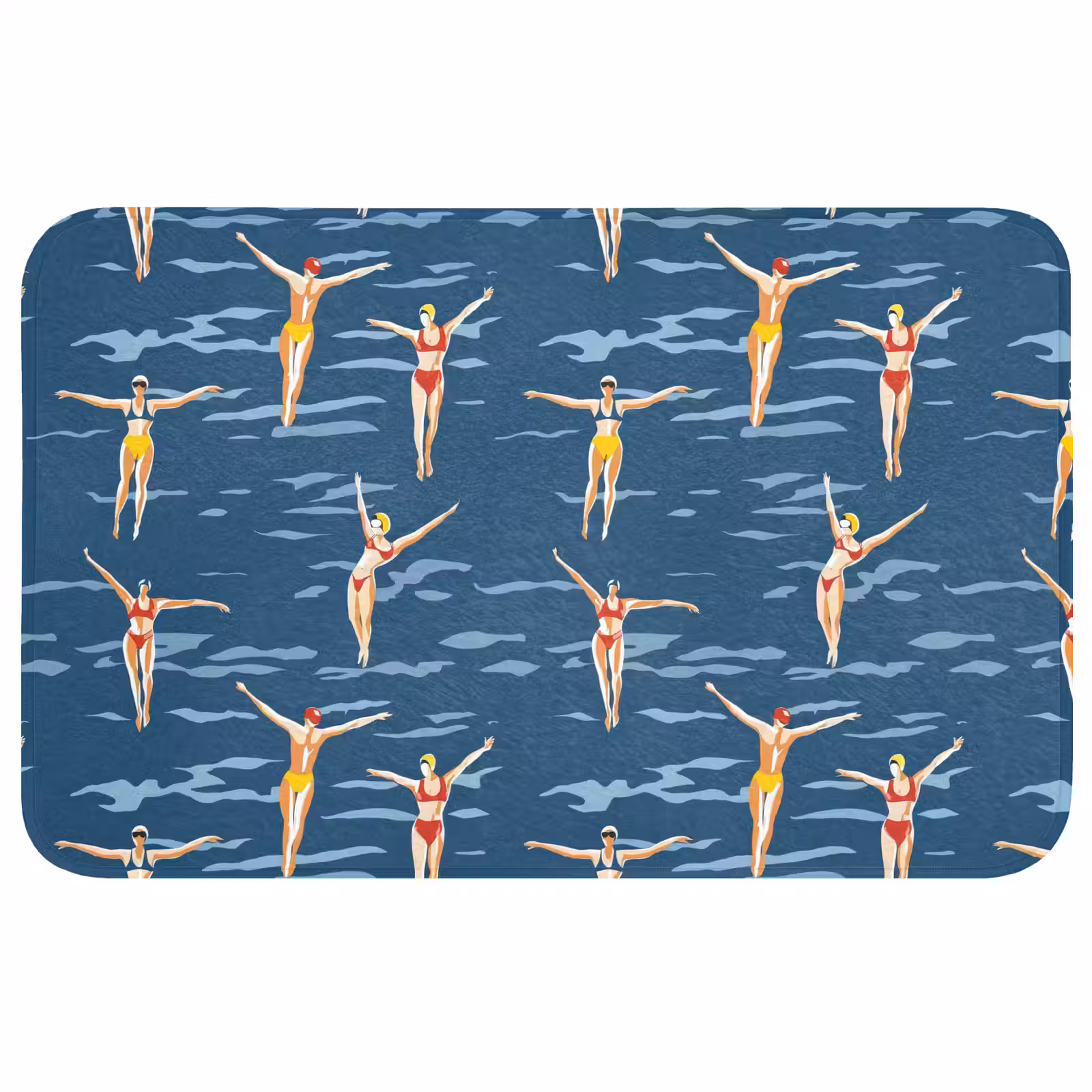 Badmat - Zwemsters- Retro - Blauw — 1