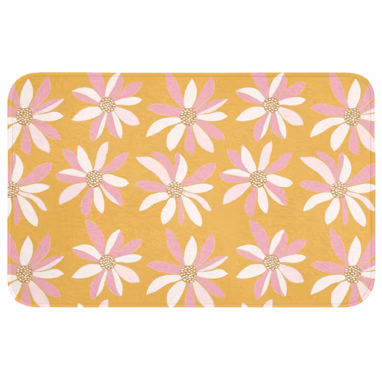 Badmat - Bloemen - Modern - Geel — 1