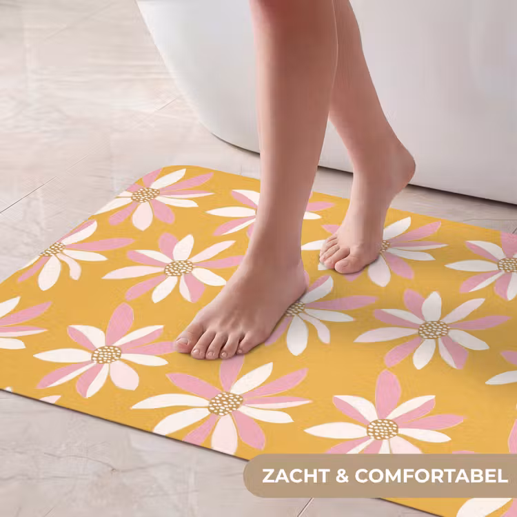Badmat - Bloemen - Modern - Geel — 5