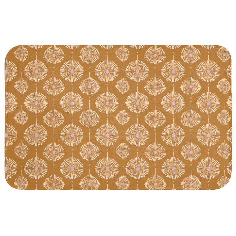 Badmat - Bloemen - Modern - Oker — 1
