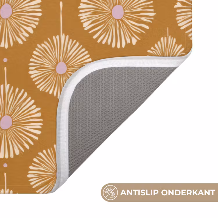Badmat - Bloemen - Modern - Oker — 3