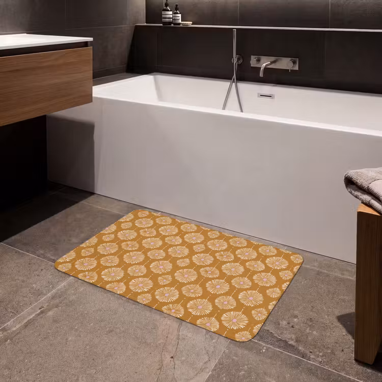 Badmat - Bloemen - Modern - Oker — 4