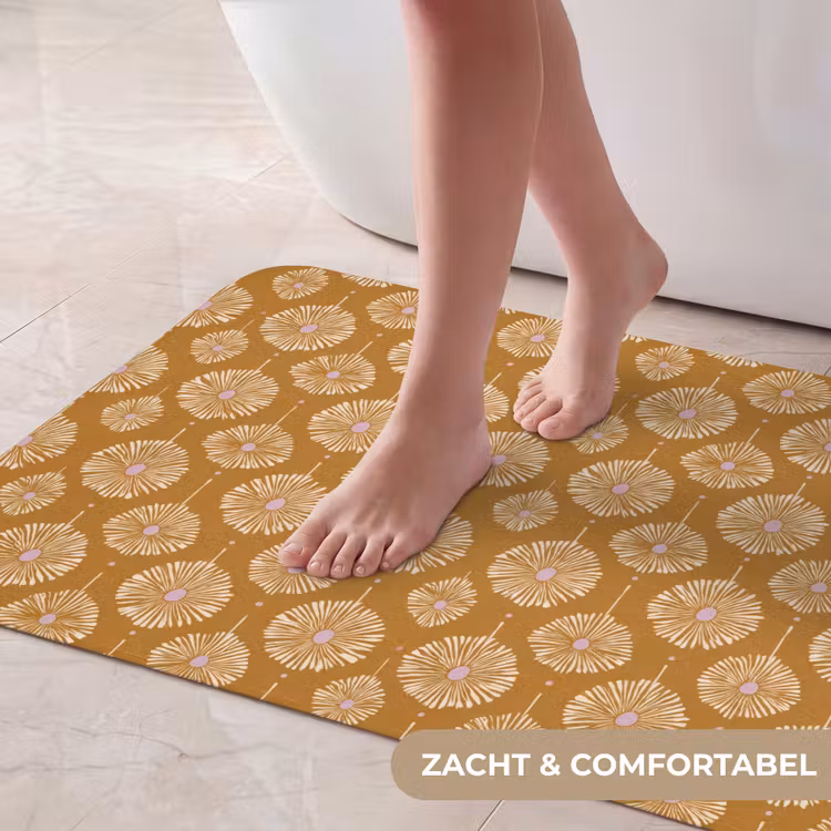 Badmat - Bloemen - Modern - Oker — 5