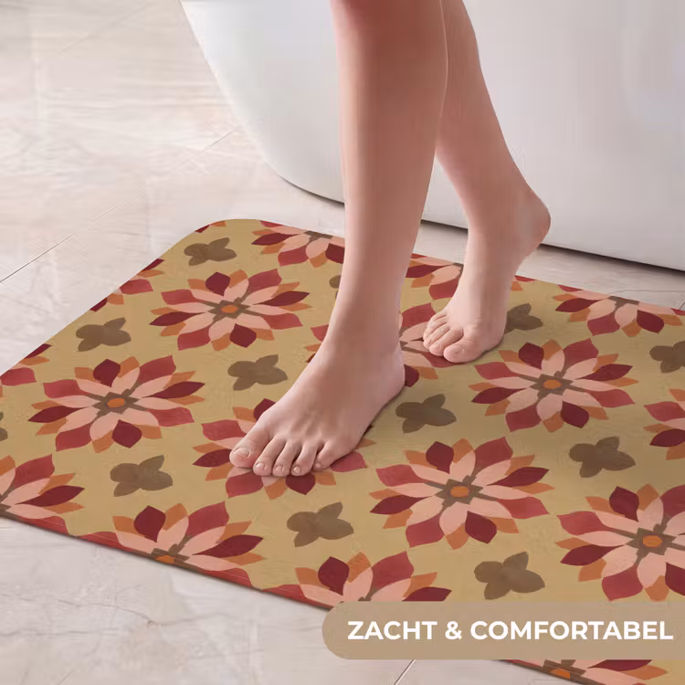 Badmat - Bloemen - Retro - Groen — 5
