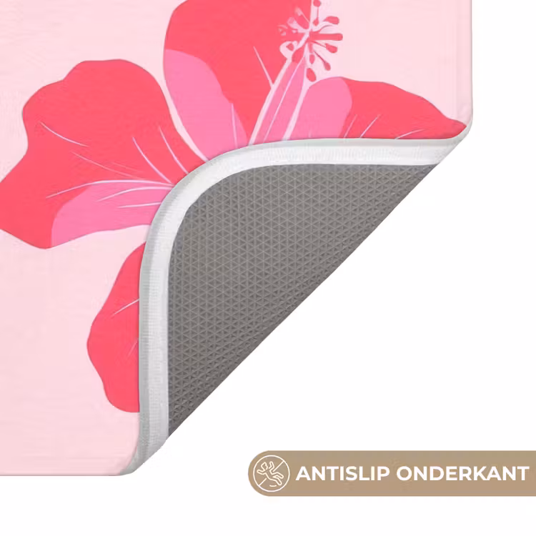 Badmat - Hibiscus - Bloemen - Roze — 3