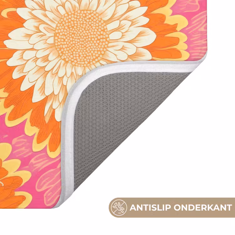 Badmat - Retro - Bloemen - Kleurrijk — 3