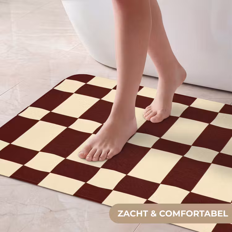 Badmat - Retro - Patroon - Bruin — 5