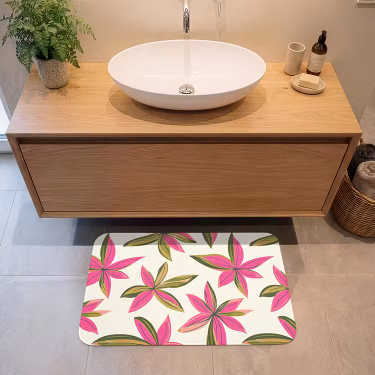 Badmat - Tropisch - Bloem - Roze — 2
