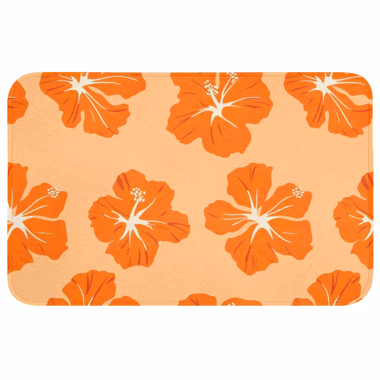 Badmat - Tropisch - Hibiscus - Oranje — 1