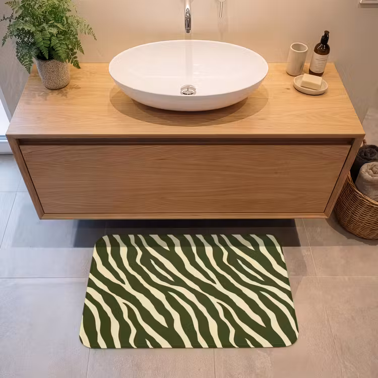 Badmat - Zebra - Patroon - Groen — 2