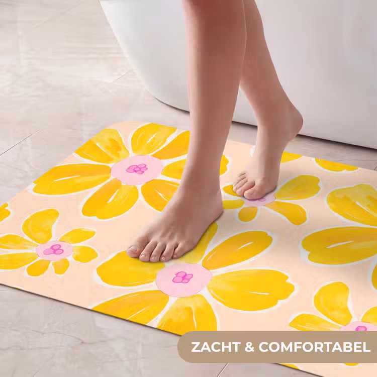 Badmat - Zomers - Bloemen - Geel — 5