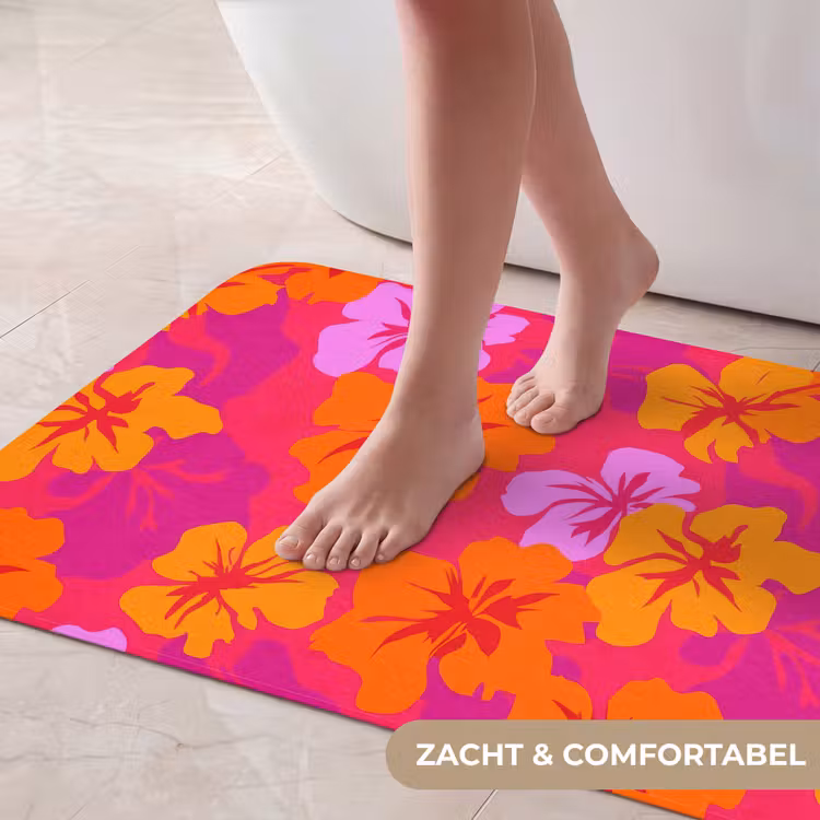 Badmat - Zomers - Hibiscus - Kleurrijk — 5