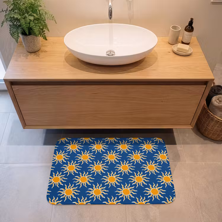 Badmat - Zon - Patroon - Blauw — 2