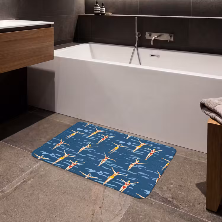 Badmat - Zwemsters- Retro - Blauw — 4