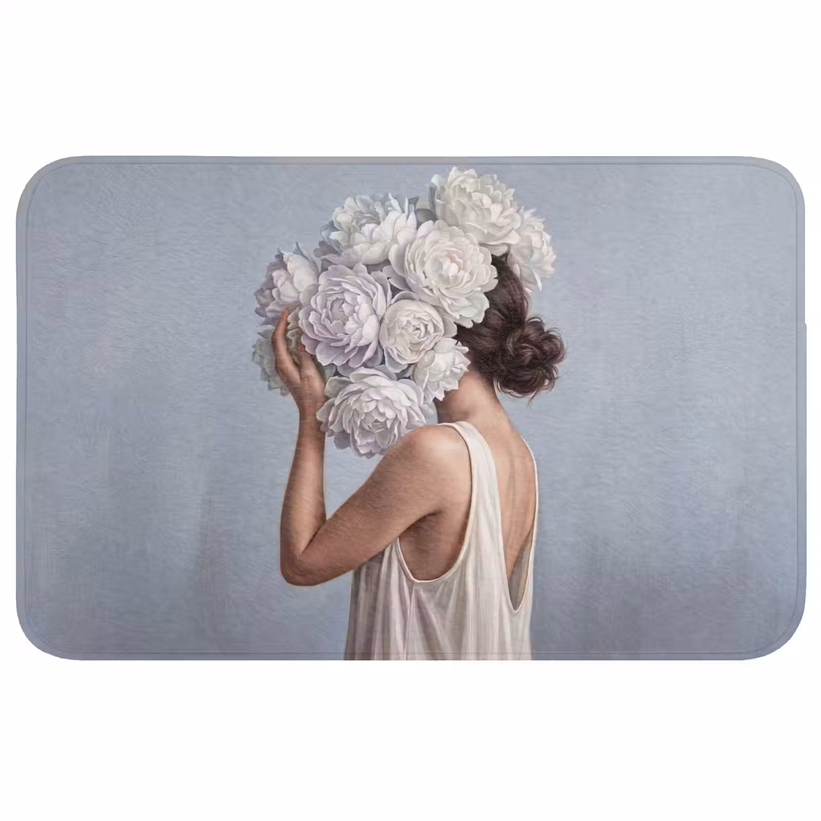 Badmat - Bloemen - Vrouw - Wit — 1