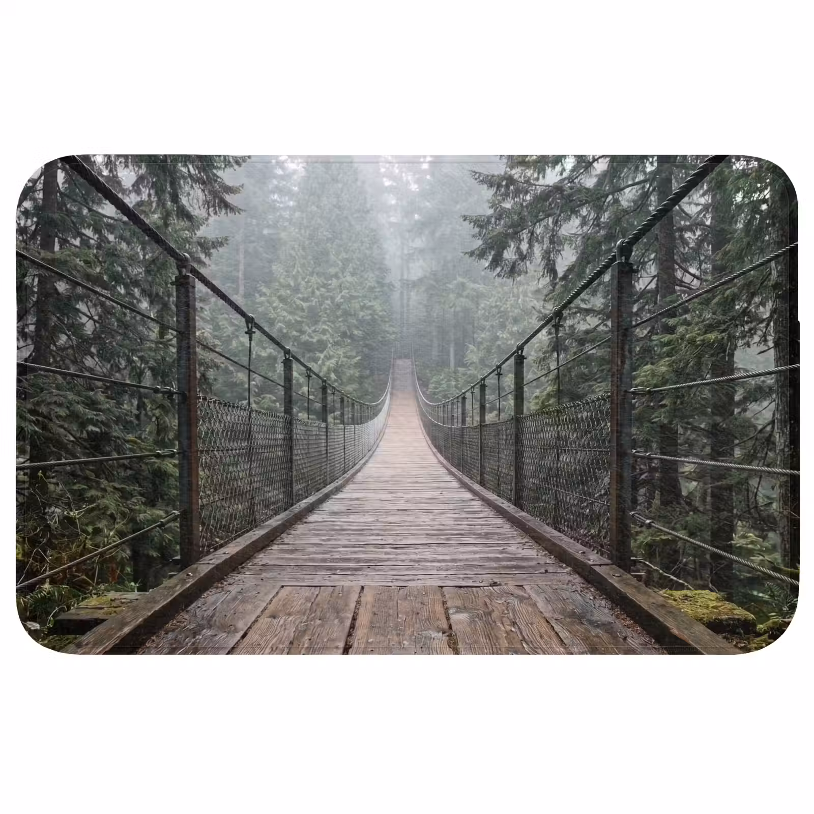 Badmat - Brug - Bos - Mist - Natuur — 1