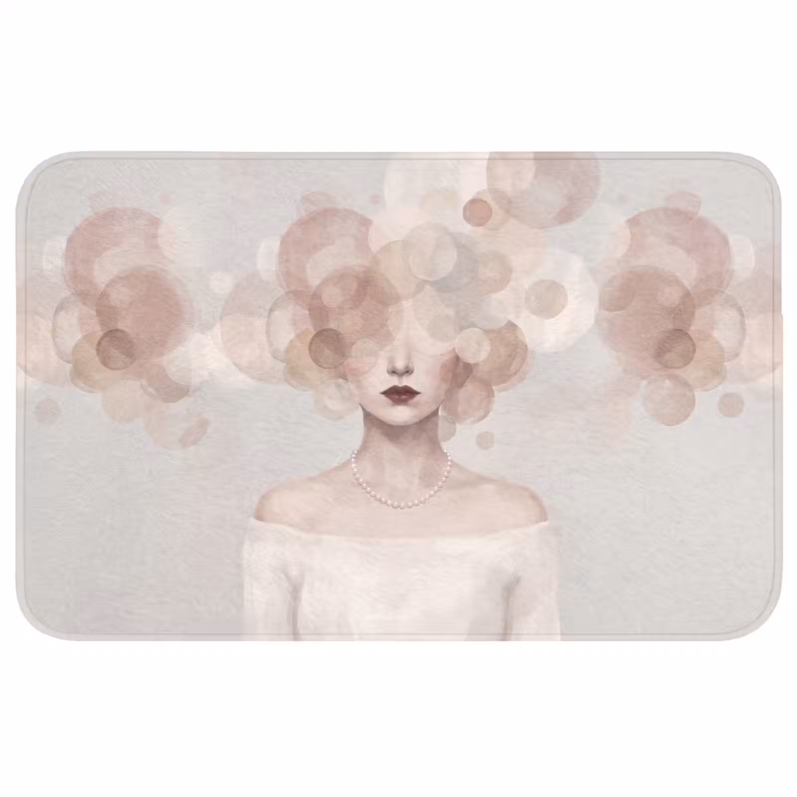 Badmat - Vrouw - Cirkels - Beige — 1
