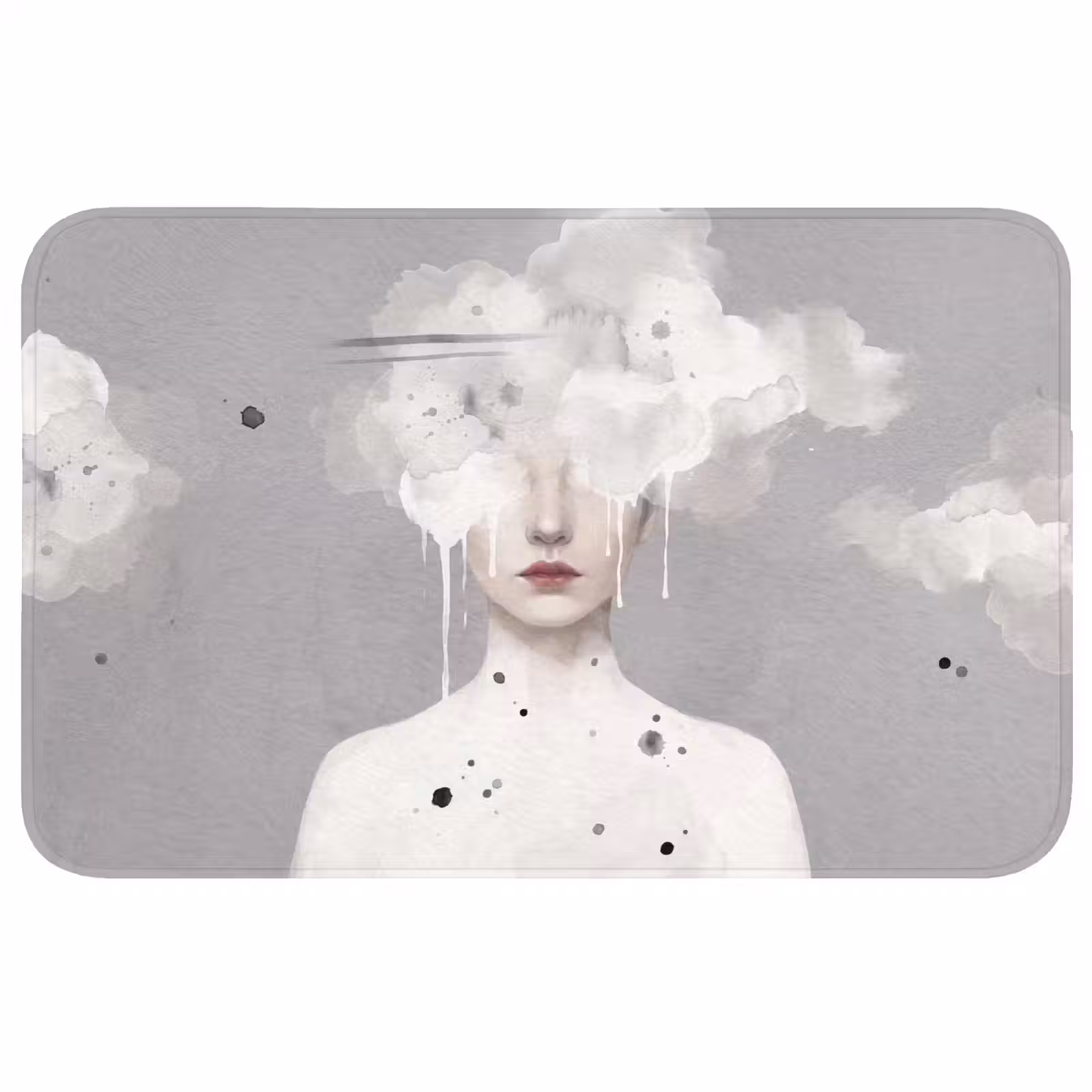 Badmat - Vrouw - Wolk - Grijs — 1