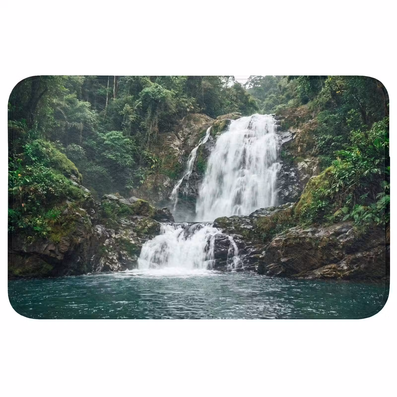 Badmat - Waterval - Bos - Natuur - Groen — 1